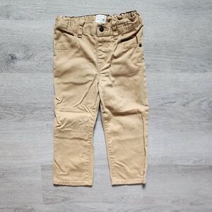 The Children's Place Boy's Pull On Solid Khaki Pants Adjustable Waist 3T
